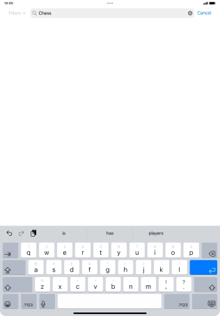 Key in the name or subject of the required app and press enter.