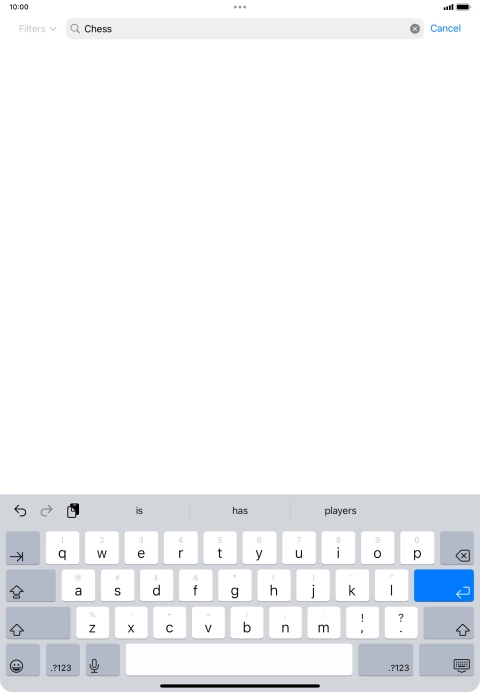 Key in the name or subject of the required app and press enter.