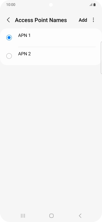 Press the field next to the data connection to activate it.