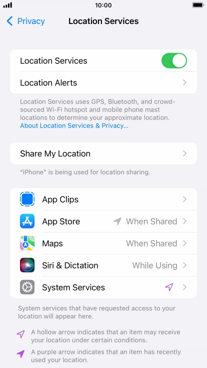 Press the required app.