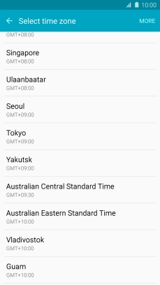Press the required time zone.