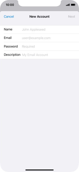 Press Name and key in the required sender name.
