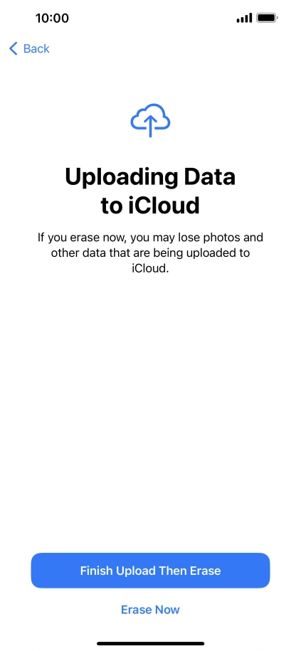 Press the required setting.