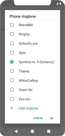 Once you've found a ring tone you like, press OK.