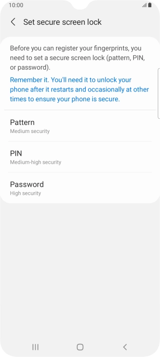 Press the required phone lock code and follow the instructions on the screen to create an additional phone lock code.