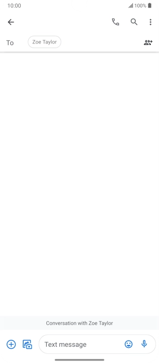 Press the text input field and write the text for your text message.