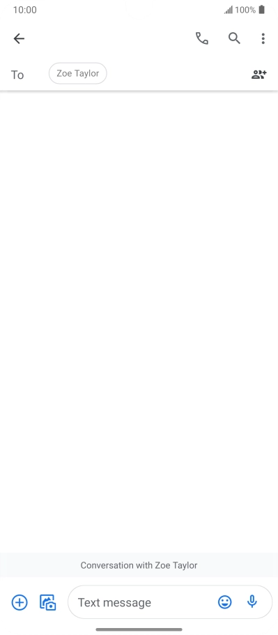 Press the text input field and write the text for your text message.