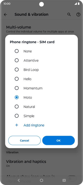Press the required ring tones to hear them.
