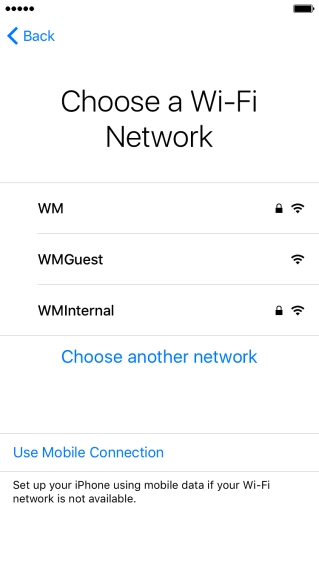 Press the required Wi-Fi network.