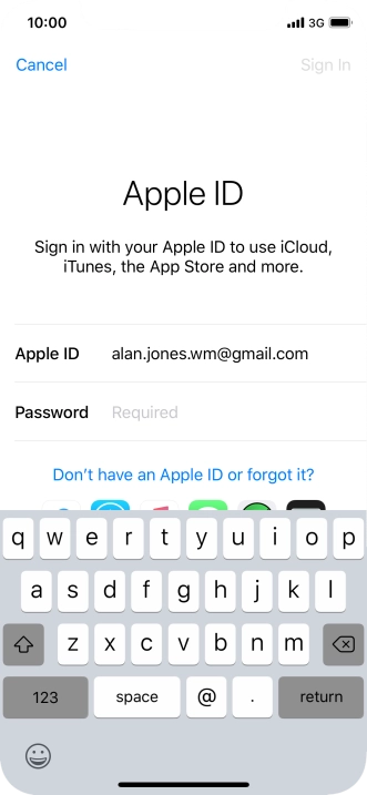 Press the field next to 