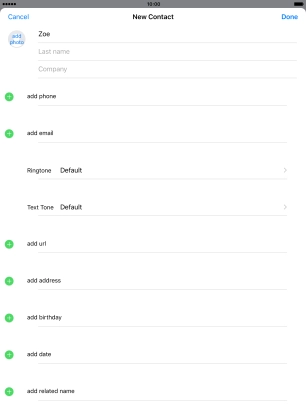 Press Last name and key in the last name.