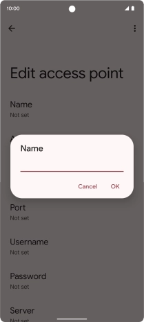 Key in Vodafone Internet and press OK.