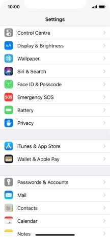 Press Face ID & Passcode.
