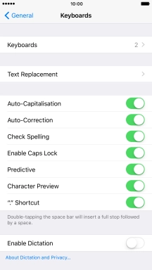 Press the indicator next to 
