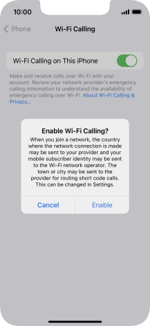 If you turn on the function, press Enable.