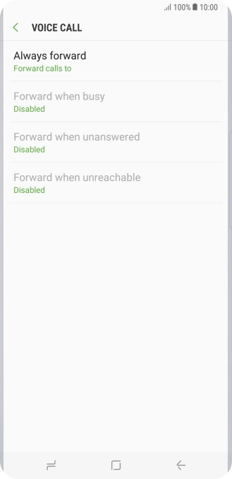 Press the required divert type.