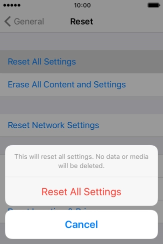 Press Reset All Settings.