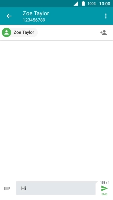 Press the send icon when you've finished your text message.