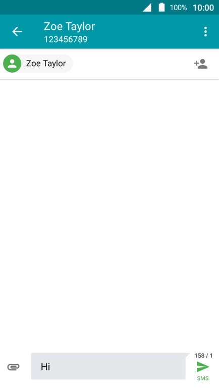 Press the send icon when you've finished your text message.