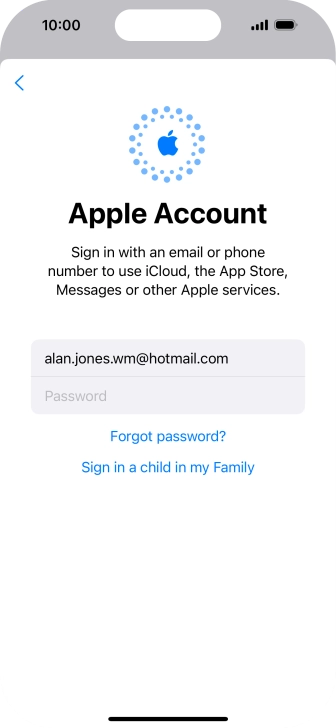 Press Password and key in the password for your Apple ID.