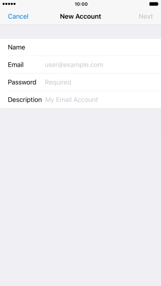 Press Email and key in your email address.