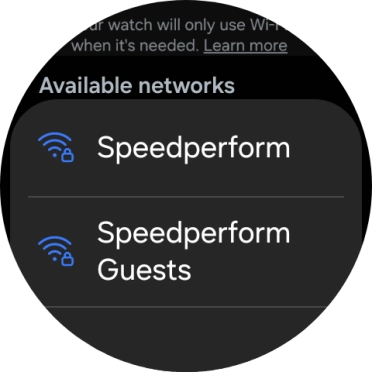 Press the required Wi-Fi network.
