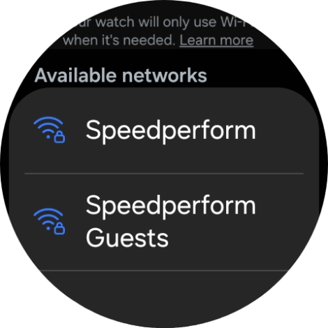 Press the required Wi-Fi network.