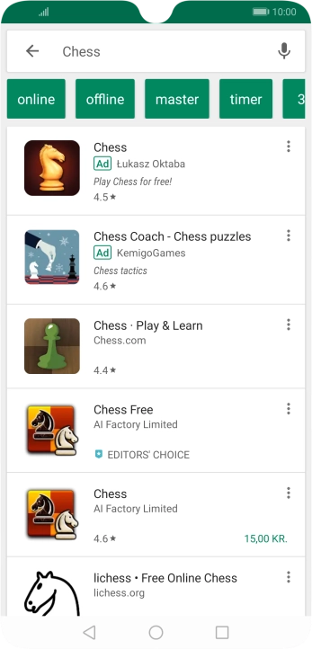 Press the required app.