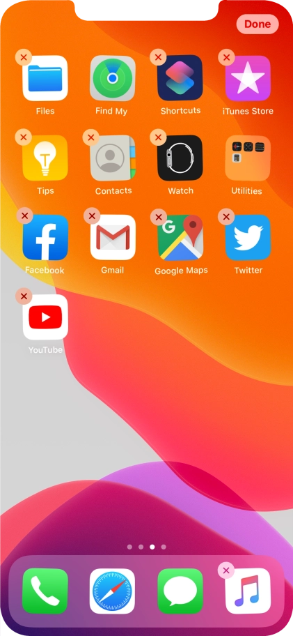 Press the delete icon next to the required app.