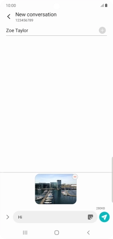 Press the send icon when you've finished your picture message. Press the send icon when you've finished your picture message.