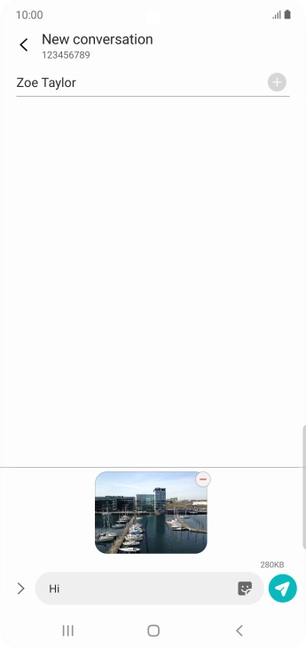 Press the send icon when you've finished your picture message. Press the send icon when you've finished your picture message.