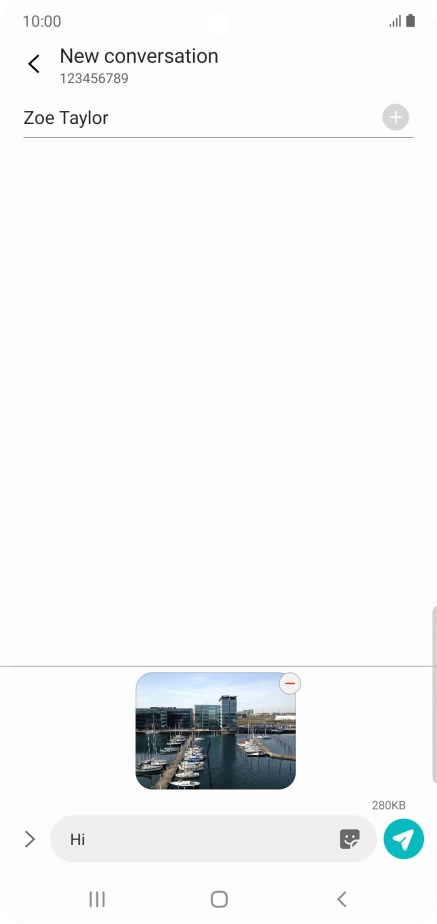 Press the send icon when you've finished your picture message. Press the send icon when you've finished your picture message.