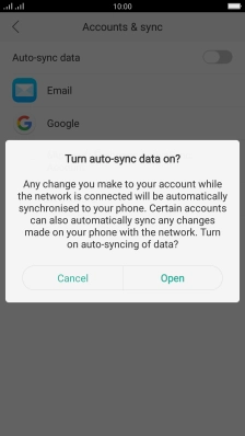 If you turn off the function, press Open.