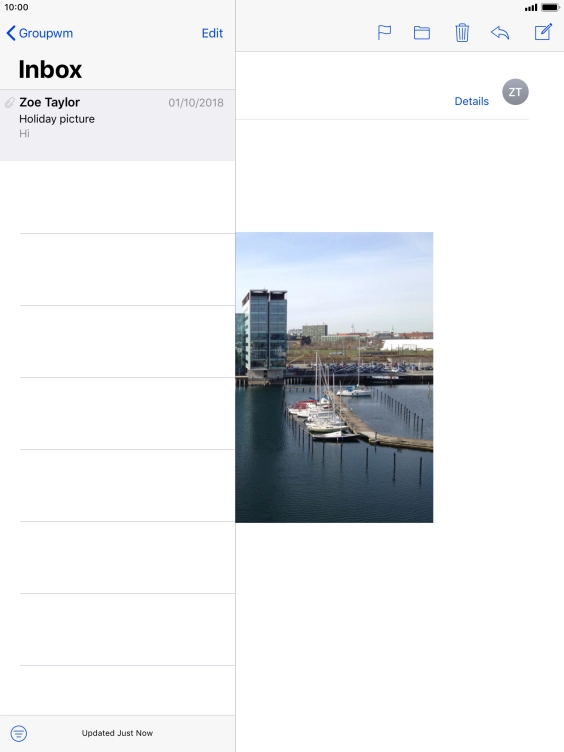 Press the new email message icon.