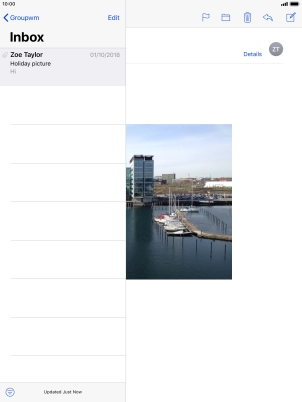 Press the new email message icon. Press the new email message icon.