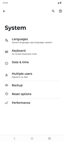 Press Reset options.