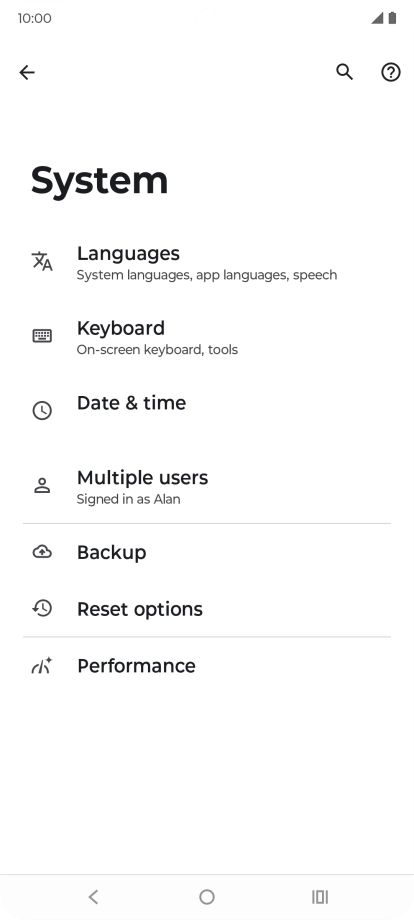 Press Reset options.