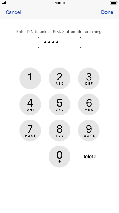Key in your PIN and press Done.