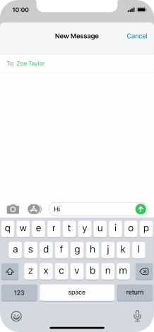 Press the send icon.