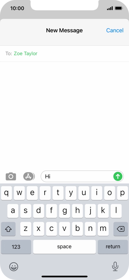 Press the send icon.