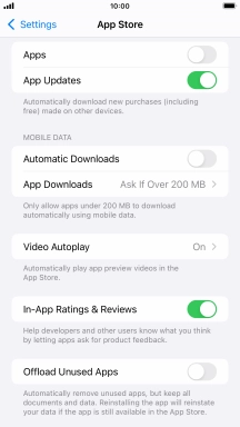 Press the indicators next to the required content types to turn the function on or off.