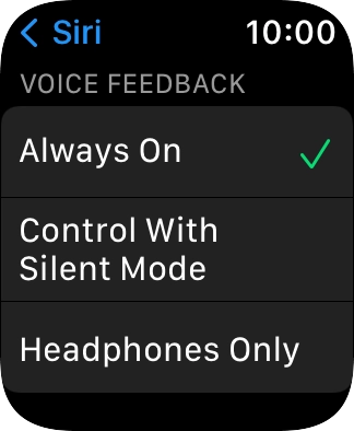 Press the required setting below 