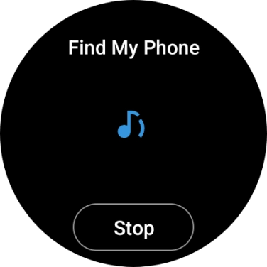 Press Stop when you've found your phone. Press Stop when you've found your phone.