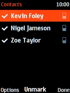 Press the Right selection key.