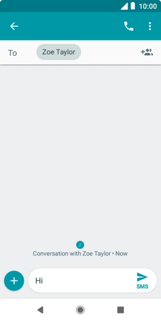 Press the send icon when you've finished your text message.