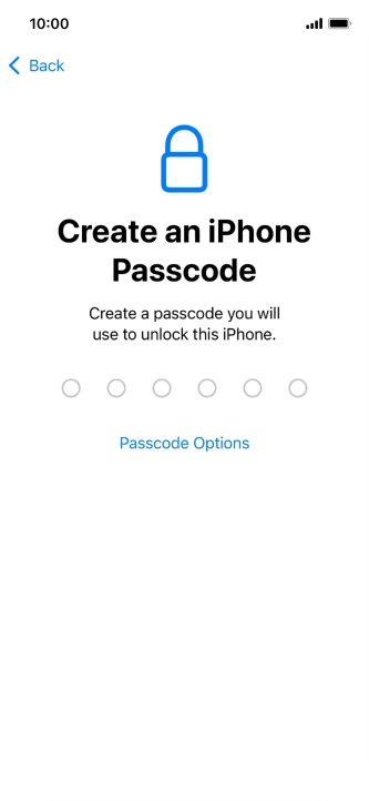 Press Passcode Options.