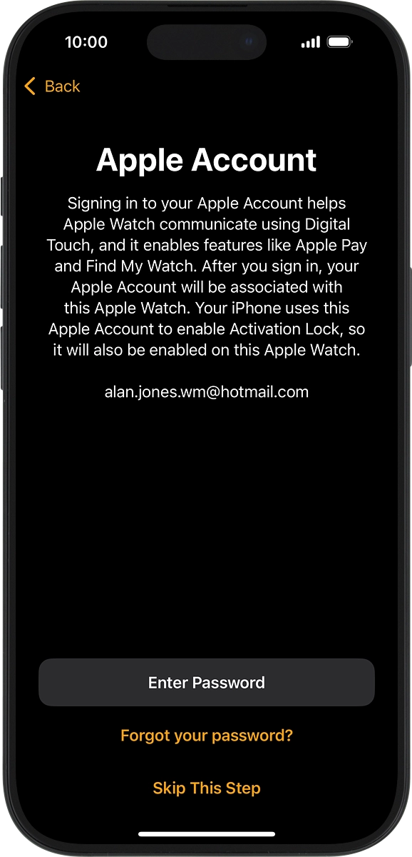 On your phone: Press Enter Password.