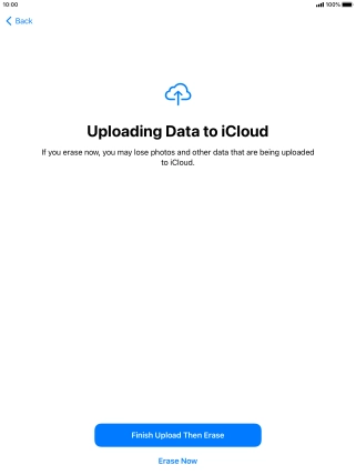 Press the required setting.