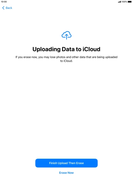 Press the required setting. Press the required setting.