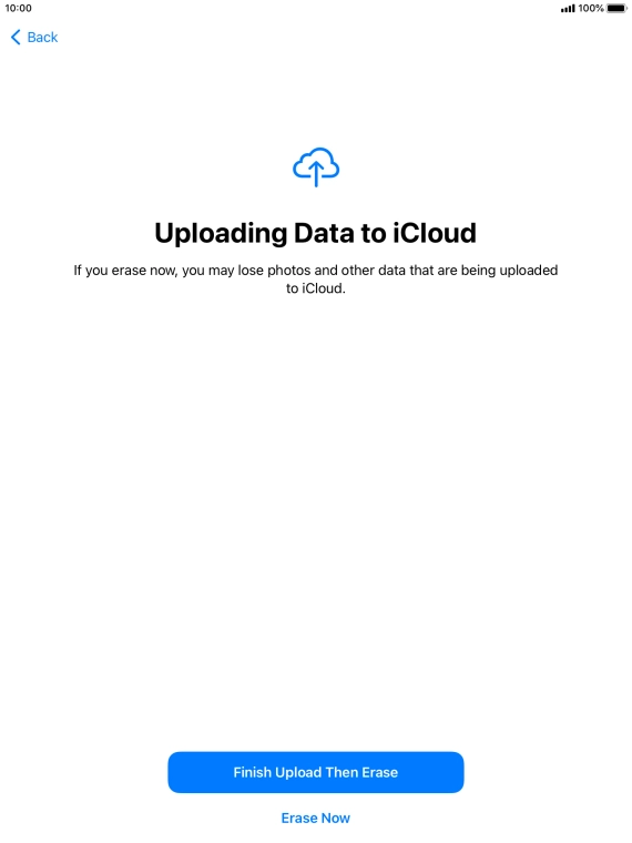 Press the required setting. Press the required setting.